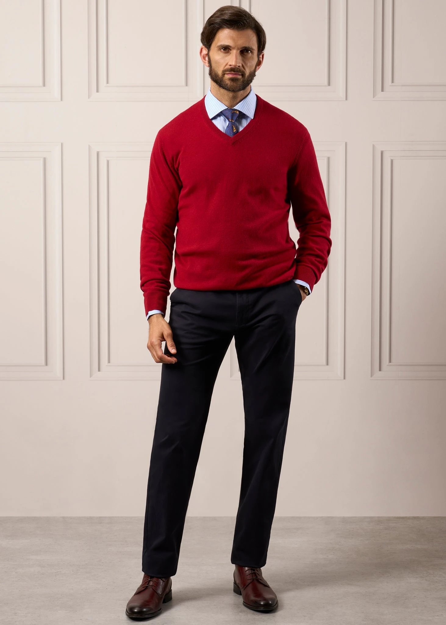 Haddington Cashmere Jumper In Ruby - Regular Fit 3 Haddington Cashmere Jumper In Ruby - Regular Fit - Image 3