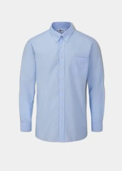 Men's Cotton Button Down Blue Shirt - Regular Fit