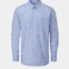 Men's Cotton Button Down Blue Striped Shirt - Regular Fit -Elegant Wear World Mens Cotton Button Down Shirt Blue Striped