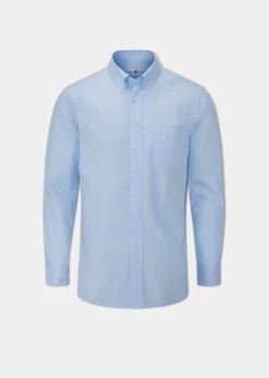 Men's Oxford Cotton Button Down Shirt In Sky Blue