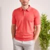 Paignton Cotton Polo Shirt In Coral 11 Paignton Cotton Polo Shirt In Coral -Elegant Wear World Mens Cotton Polo Shirt Coral 4