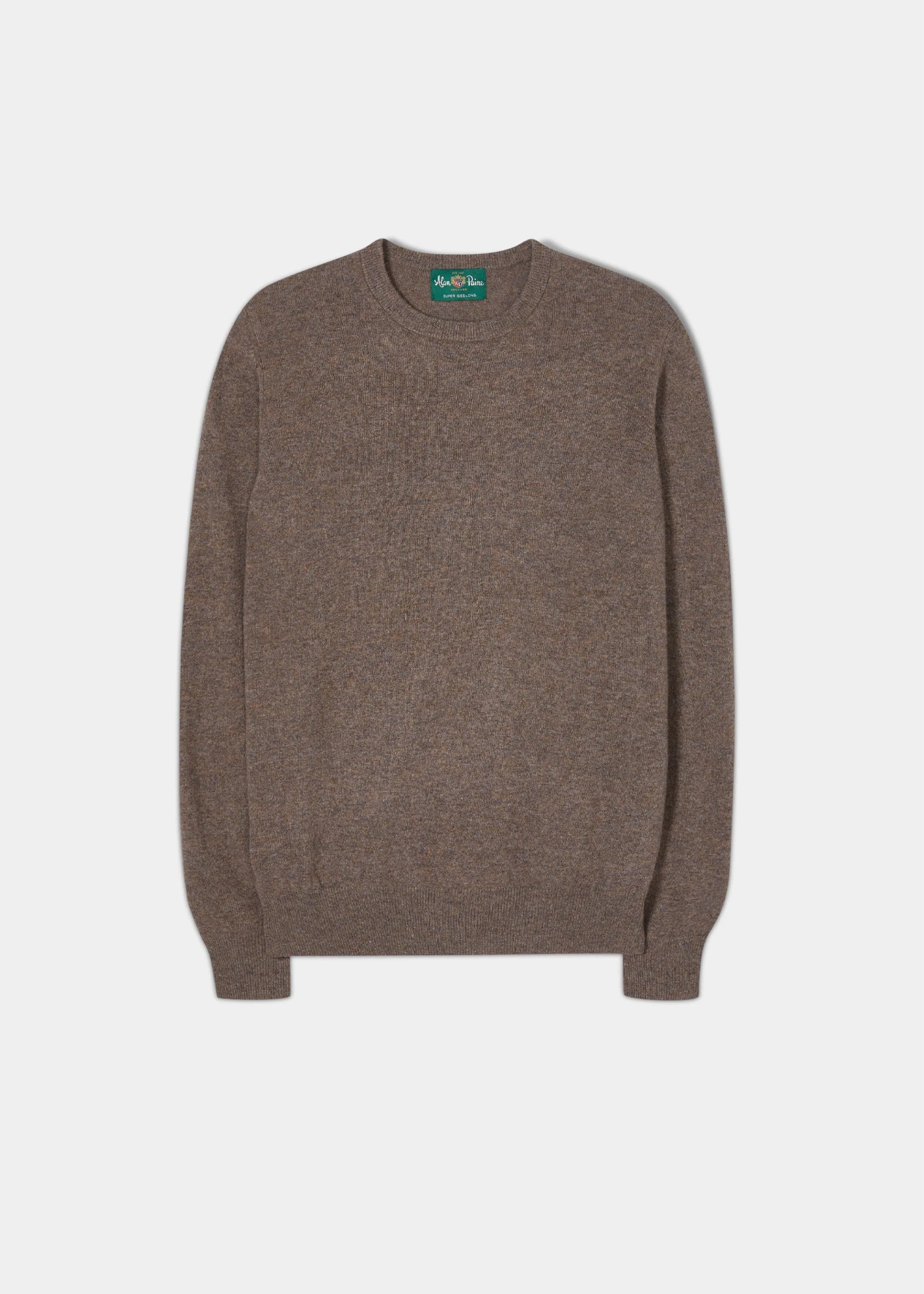 Men's Geelong Lambswool Crew Neck Jumper In Mahogany - Regular Fit 1 Men's Geelong Lambswool Crew Neck Jumper In Mahogany - Regular Fit