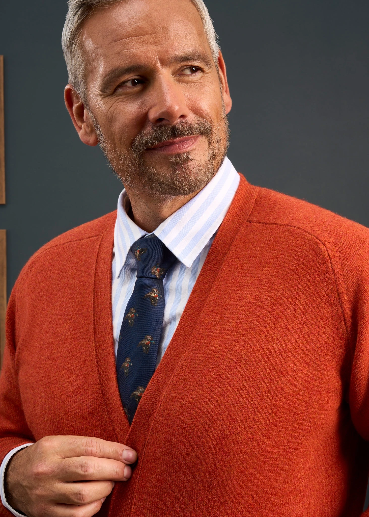 Cornwall Lambswool Cardigan In Ember - Classic Fit 2 Cornwall Lambswool Cardigan In Ember - Classic Fit - Image 2