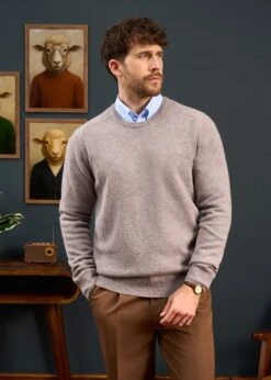 Lenzie Men's Lambswool Jumper In Fusion - Regular Fit -Elegant Wear World Mens Lambswool Crew Neck Regular Fit Fusion 2