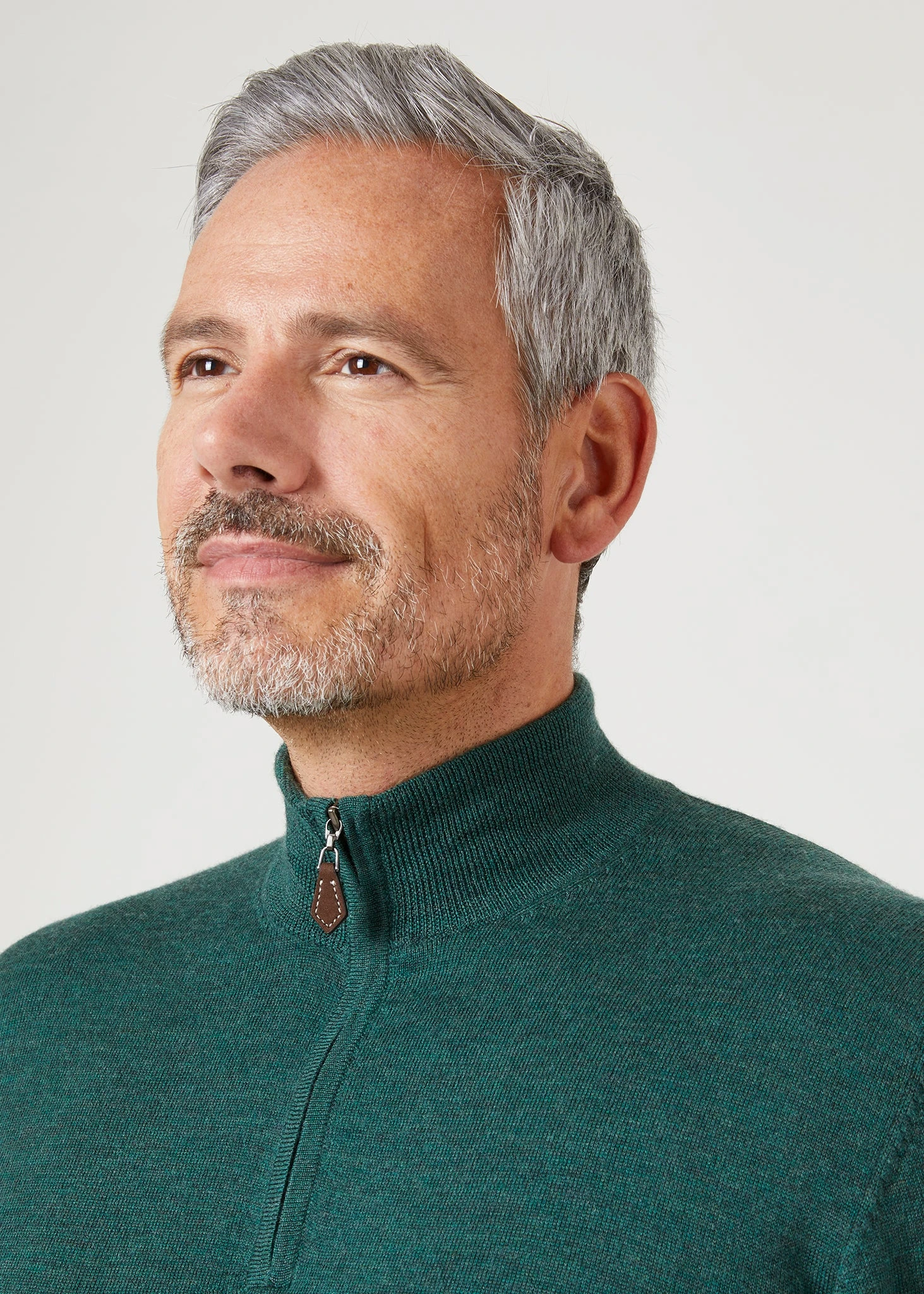 Barton Merino Wool 1/4 Zip Mock Jumper In Hunter - Regular Fit 4 Barton Merino Wool 1/4 Zip Mock Jumper In Hunter - Regular Fit - Image 4