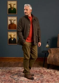 Felwell Men's Quilted Jacket In Olive - Regular Fit -Elegant Wear World Mens Quilted Jacket Olive 2