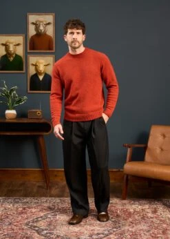 Kinnadie Supersoft Shetland Jumper In Saffron - Regular Fit -Elegant Wear World Mens Shetland Wool Jumper In Saffron 2