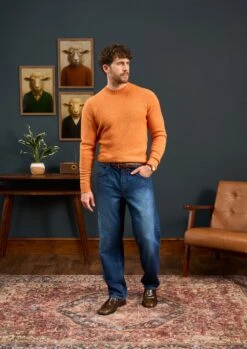 Kinnadie Supersoft Shetland Clementine Jumper - Regular Fit -Elegant Wear World Mens Shetland Wool Jumper Orange 1 8a394ddc 80b3 4b2e ad92 e971ae18514b