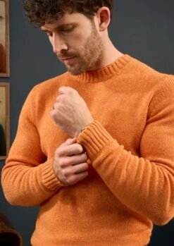 Kinnadie Supersoft Shetland Clementine Jumper - Regular Fit -Elegant Wear World Mens Shetland Wool Jumper Orange 3 1 5e53fbcb ce29 4fd7 93cf d737c99ab44e
