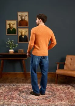 Kinnadie Supersoft Shetland Clementine Jumper - Regular Fit -Elegant Wear World Mens Shetland Wool Jumper Orange 4 99242e75 6f69 439f bfaa 0861eef3c514