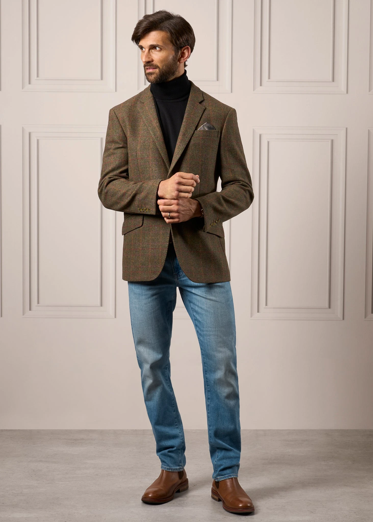 Linton Merino Wool Roll Neck Jumper In Black - Regular Fit 6 Linton Merino Wool Roll Neck Jumper In Black - Regular Fit - Image 6