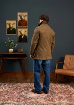 Surrey Waterproof Tweed Coat In Hawkswood - Shooting Fit -Elegant Wear World Mens Tweed Coat Green Check 5 fotor 2025090891017