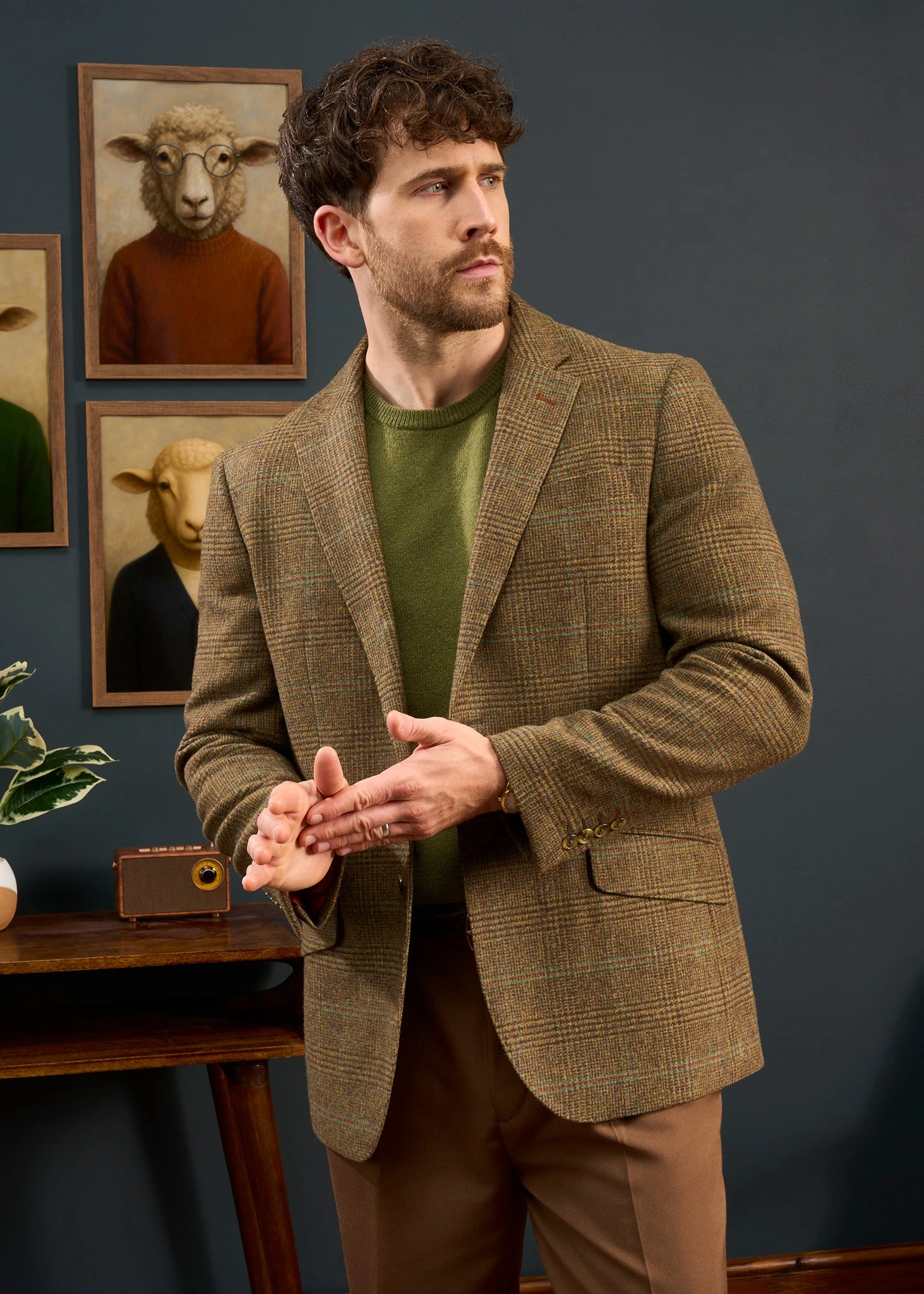 Surrey Tweed Lined Blazer In Marsh - Regular Fit 2 Surrey Tweed Lined Blazer In Marsh - Regular Fit - Image 2