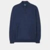 Barton Merino Wool 1/4 Zip Mock Jumper In Indigo - Regular Fit -Elegant Wear World Merino Wool Half Zip Jumper Indigo