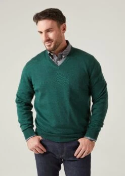 Millbreck Merino Wool Jumper In Hunter - Regular Fit -Elegant Wear World Millbreck Men s Merino Wool Jumper In Regular Fit Hunter 4
