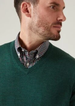 Millbreck Merino Wool Jumper In Hunter - Regular Fit -Elegant Wear World Millbreck Men s Merino Wool Jumper In Regular Fit Hunter 6