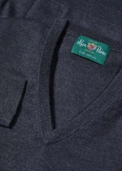 Millbreck Men's Merino Wool Jumper In Charcoal - Regular Fit 3 Millbreck Men's Merino Wool Jumper In Charcoal - Regular Fit -Elegant Wear World Millbrook Merino Wool Jumper Vee Neck Charcoal