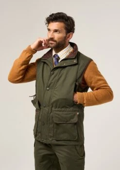 Milwood Men's Olive Waterproof Shooting Waistcoat -Elegant Wear World Milwood Mens Waterproof Shooting Waiscoat Olive 2