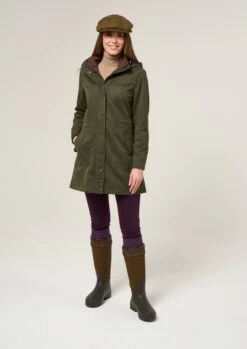 Milwood Women's Olive Jacket - Regular Fit -Elegant Wear World Milwood Womens Waterproof Coat Olive 3