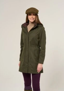 Milwood Women's Olive Jacket - Regular Fit -Elegant Wear World Milwood Womens Waterproof Coat Olive 5