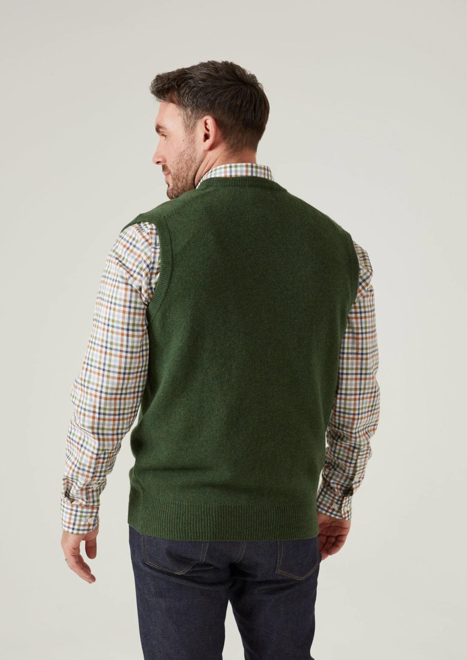 Norfolk Lambswool Slipover In Rosemary - Classic Fit 2 Norfolk Lambswool Slipover In Rosemary - Classic Fit - Image 2