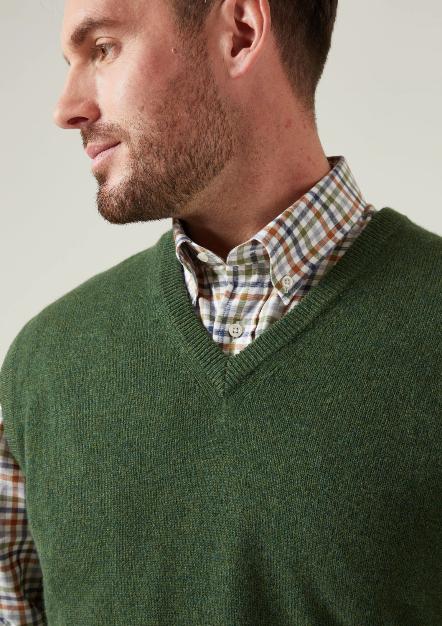 Norfolk Lambswool Slipover In Rosemary - Classic Fit 3 Norfolk Lambswool Slipover In Rosemary - Classic Fit - Image 3