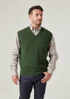 Norfolk Lambswool Slipover In Rosemary - Classic Fit 8 Norfolk Lambswool Slipover In Rosemary - Classic Fit -Elegant Wear World Norfolk Mens Lambswool Slipover In Rosemary Classic Fit 3