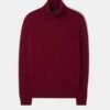 Petersham Men's Geelong Wool Roll Neck In Claret -Elegant Wear World PETERSHAM LONG SLEEVE ROLL NECK INSET SLEEVE CLARET 01