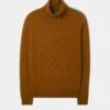Petersham Men's Geelong Wool Roll Neck In Cumin 6 Petersham Men's Geelong Wool Roll Neck In Cumin -Elegant Wear World PETERSHAM LONG SLEEVE ROLL NECK INSET SLEEVE CUMIN 01