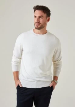 Radstone Men's Merino Wool Jumper In Ecru - Regular Fit -Elegant Wear World Radstone Men s Merino Wool Jumper In Regular Fit Ecru 5