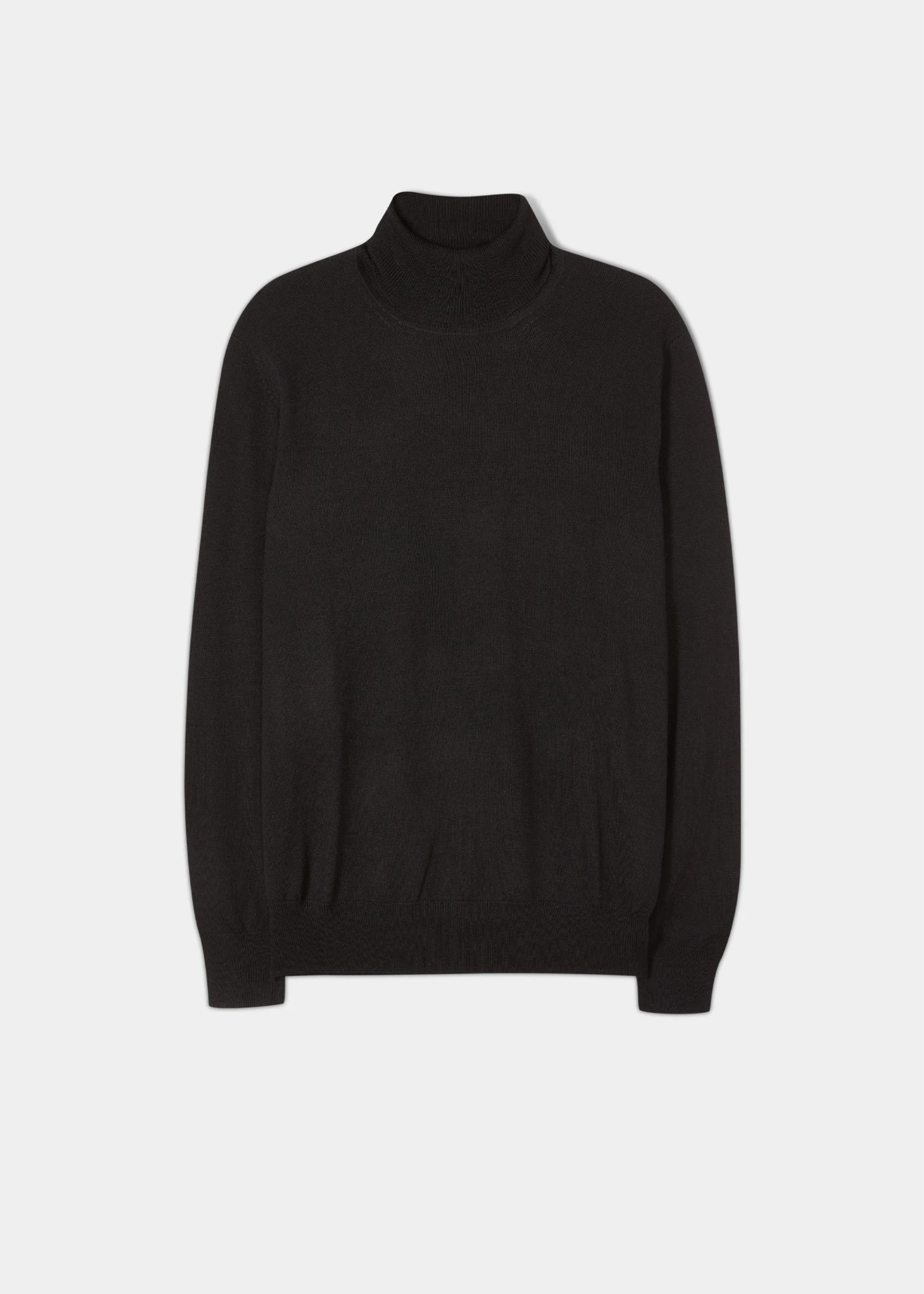 Linton Merino Wool Roll Neck Jumper In Black - Regular Fit 1 Linton Merino Wool Roll Neck Jumper In Black - Regular Fit