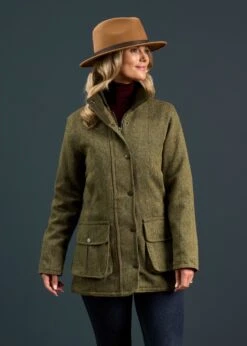 Rutland Ladies Tweed Waterproof Shooting Coat In Hemp 8 Rutland Ladies Tweed Waterproof Shooting Coat In Hemp -Elegant Wear World Rutland Ladies Tweed Waterproof Shooting Coat 2