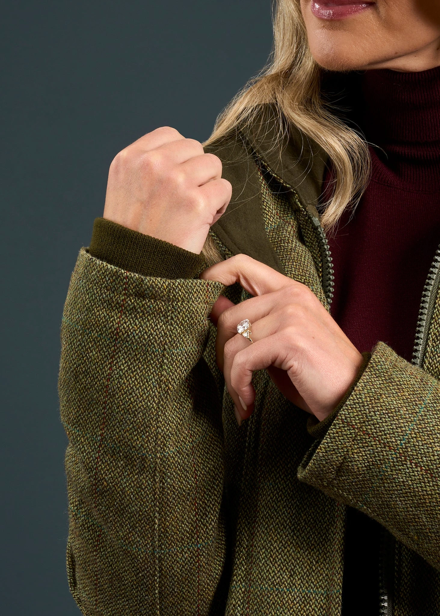 Rutland Ladies Tweed Waterproof Shooting Coat In Hemp 5 Rutland Ladies Tweed Waterproof Shooting Coat In Hemp - Image 5