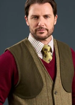 Rutland Men's Tweed Shooting Waistcoat In Oakley - Shooting Fit 6 Rutland Men's Tweed Shooting Waistcoat In Oakley - Shooting Fit -Elegant Wear World Rutland Mens Tweed Shooting Waistcoat Oakley 3