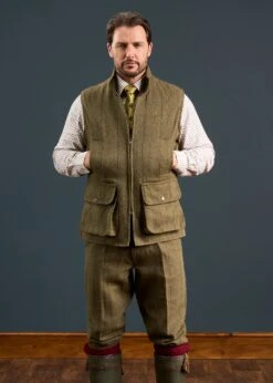 Rutland Men's Tweed Waistcoat In Oakley - Shooting Fit -Elegant Wear World Rutland Mens Tweed Waistcoat Oakley 1