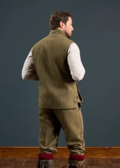 Rutland Men's Tweed Waistcoat In Oakley - Shooting Fit -Elegant Wear World Rutland Mens Tweed Waistcoat Oakley 3