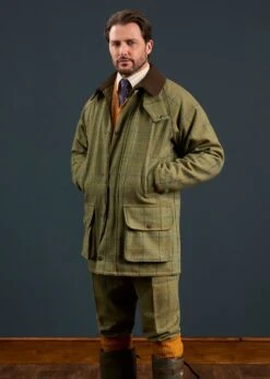 Rutland Men's Tweed Waterproof Shooting Coat In Dark Moss - Regular Fit 10 Rutland Men's Tweed Waterproof Shooting Coat In Dark Moss - Regular Fit -Elegant Wear World Rutland Mens Tweed Waterproof Shooting Coat Dark Moss 2