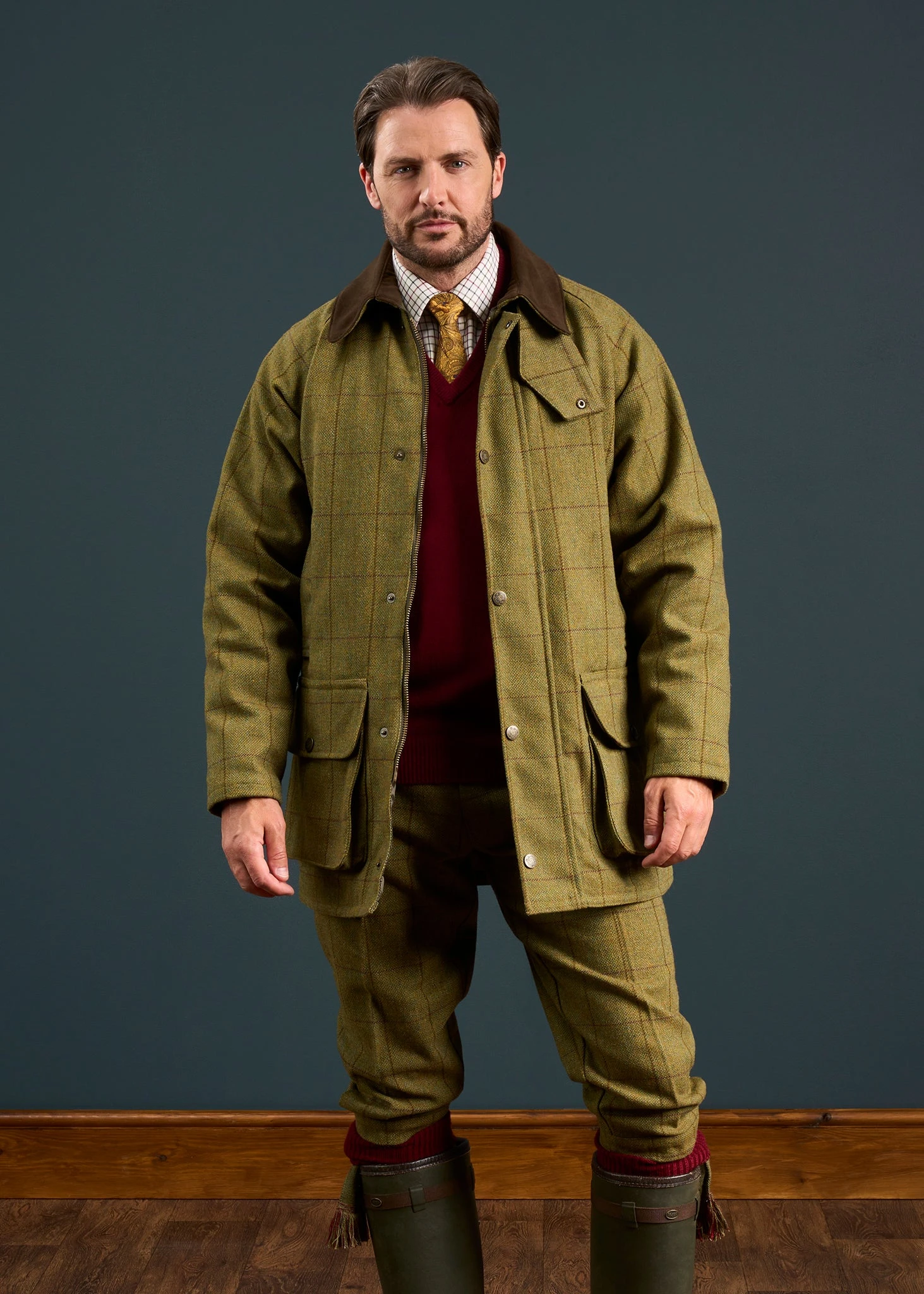 Rutland Men's Tweed Waterproof Shooting Coat In Lichen - Regular Fit 5 Rutland Men's Tweed Waterproof Shooting Coat In Lichen - Regular Fit - Image 5