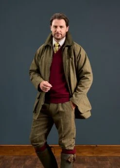 Rutland Men's Tweed Waterproof Shooting Coat In Oakley -Elegant Wear World Rutland Mens Tweed Waterproof Shooting Coat Oakley 1