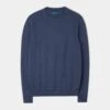 Saddington Cotton Merino Crew Neck Sweatshirt In Denim