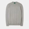 Saddington Cotton Merino Crew Neck Sweatshirt In Light Grey Mix