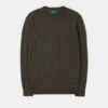 Saddington Cotton Merino Crew Neck Sweatshirt In Seaweed -Elegant Wear World SADDINGTON RAGLAN SLEEVE CREW NECK SWEATSHIRT SEAWEED