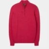 Selhurst Cotton Cashmere 1/4 Zip Jumper In Raspberry 9 Selhurst Cotton Cashmere 1/4 Zip Jumper In Raspberry -Elegant Wear World Selhurst Cotton Quarter Zip Jumper Raspberry