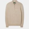 Selhurst Cotton Cashmere 1/4 Zip Jumper In Sand