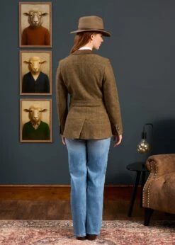 Surrey Ladies Tweed Blazer In Marsh - Regular Fit 8 Surrey Ladies Tweed Blazer In Marsh - Regular Fit -Elegant Wear World Surrey Ladies Tweed Blazer Marsh 7