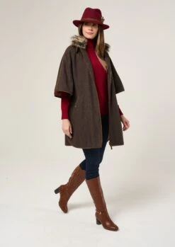 Surrey Ladies Tweed Cape In Bramble -Elegant Wear World Surrey Ladies Tweed Cape Bramble 10