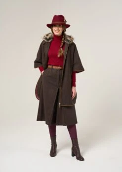 Surrey Ladies Tweed Cape In Bramble -Elegant Wear World Surrey Ladies Tweed Cape Bramble 3