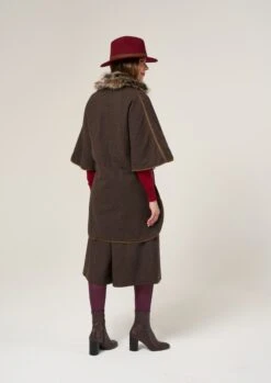 Surrey Ladies Tweed Cape In Bramble -Elegant Wear World Surrey Ladies Tweed Cape Bramble 4
