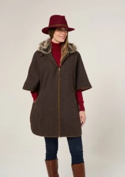 Surrey Ladies Tweed Cape In Bramble -Elegant Wear World Surrey Ladies Tweed Cape Bramble 8