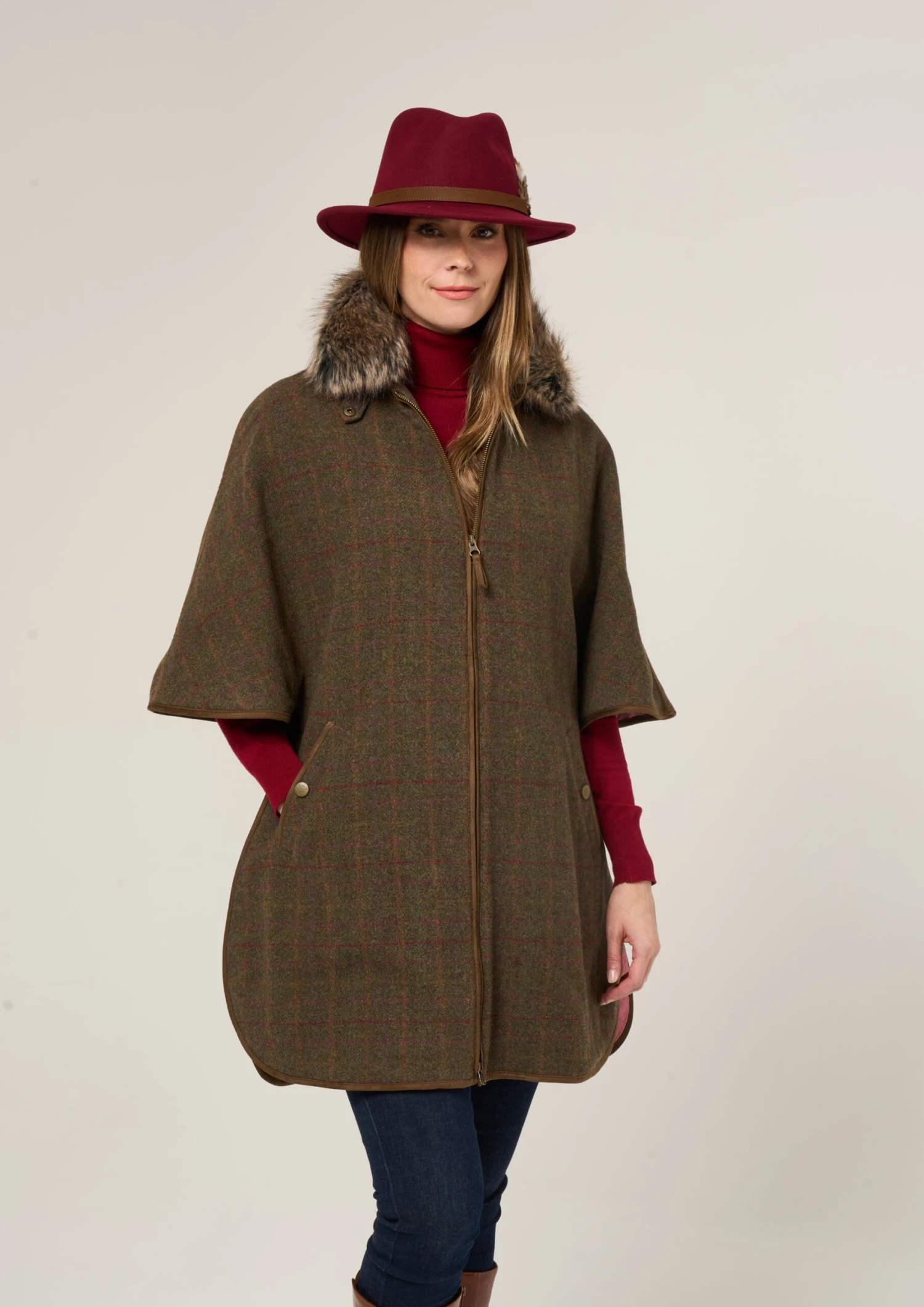 Surrey Ladies Tweed Cape In Hemlock 9 Surrey Ladies Tweed Cape In Hemlock - Image 9